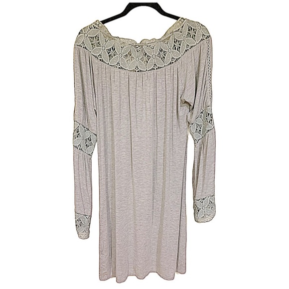 POL Dress/Tunic Light Gray Color Lace Crochet Details Size M - Picture 10 of 13